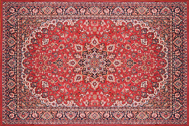 Full view of a persian rug carpet from above.